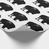 Zwarte en witte Pop Art Bison Buffalo Cadeaupapier (Hoek)