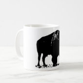 Zwarte en witte Pop Art Bison Buffalo Koffiemok (Voorkant links)