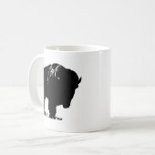 Zwarte en witte Pop Art Bison Buffalo Koffiemok (Voorkant links)