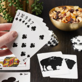 Zwarte en witte Pop Art Bison Buffalo Pokerkaarten (Insitu)