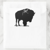 Zwarte en witte Pop Art Bison Buffalo Rechthoekige Sticker (Tas)