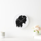 Zwarte en witte Pop Art Bison Buffalo Ronde Klok (Huis)