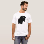Zwarte en witte Pop Art Bison Buffalo T-shirt (Voorkant volledig)