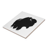 Zwarte en witte Pop Art Bison Buffalo Tegeltje (Zijkant)