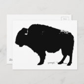 Zwarte en witte Pop Art Buffalo Bison Briefkaart (Voorkant / Achterkant)