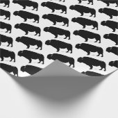 Zwarte en witte Pop Art Buffalo Bison Cadeaupapier (Hoek)