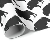 Zwarte en witte Pop Art Buffalo Bison Cadeaupapier (Rol Hoek)
