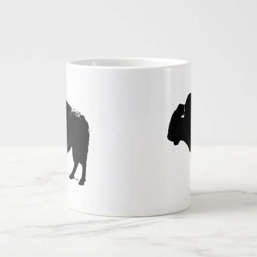Zwarte en witte Pop Art Buffalo Bison Extra Grote Beker (Voorkant)