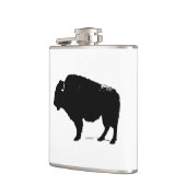 Zwarte en witte Pop Art Buffalo Bison Heupfles (Links)