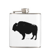 Zwarte en witte Pop Art Buffalo Bison Heupfles (Voorkant)