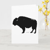Zwarte en witte Pop Art Buffalo Bison Kaart (Gele Bloem)