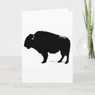 Zwarte en witte Pop Art Buffalo Bison Kaart