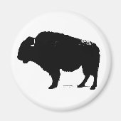 Zwarte en witte Pop Art Buffalo Bison Magneet (Voorkant)