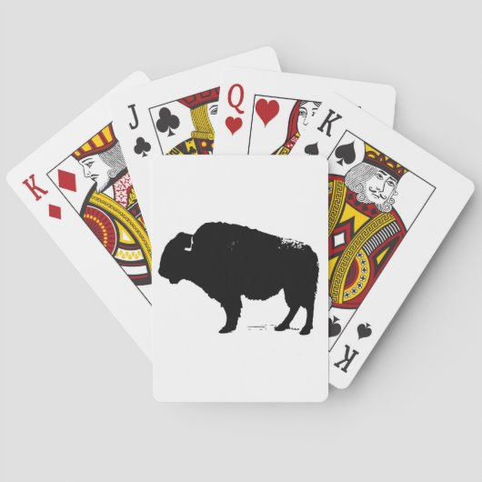 Zwarte en witte Pop Art Buffalo Bison Pokerkaarten (Achterkant)