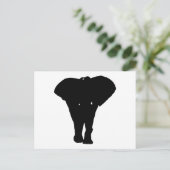 Zwarte en witte Pop Art Elephant Briefkaart (Staand voorkant)