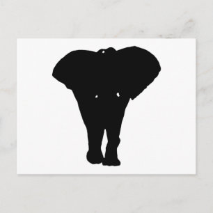 Zwarte en witte Pop Art Elephant Briefkaart