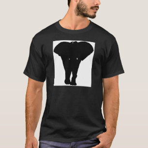 Zwarte en witte Pop Art Elephant T-shirt