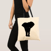 Zwarte en witte Pop Art Elephant Tote Bag (Voorkant (product))