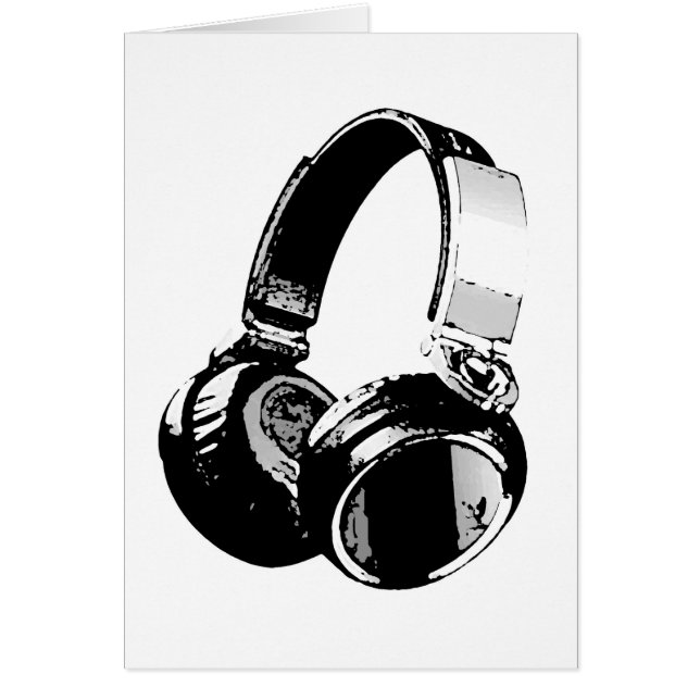 Zwarte en witte Pop Art Headphone (Voorkant)