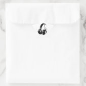 Zwarte en witte Pop Art Headphone Ster Sticker (Tas)