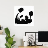 Zwarte en witte Pop Art Panda Poster (Thuiskantoor)