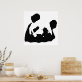 Zwarte en witte Pop Art Panda Poster (Keuken)