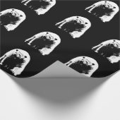Zwarte en witte Pop Art Polar Beer Cadeaupapier (Hoek)