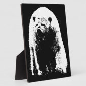 Zwarte en witte Pop Art Polar Beer Fotoplaat (Zijkant)