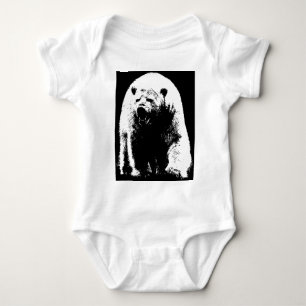 Zwarte en witte Pop Art Polar Beer Romper