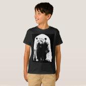 Zwarte en witte Pop Art Polar Beer T-shirt (Voorkant volledig)