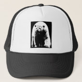 Zwarte en witte Pop Art Polar Beer Trucker Pet (Voorkant)