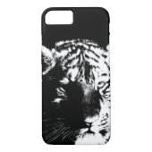 Zwarte en witte Pop Art Tiger Case-Mate iPhone Case (Achterkant)