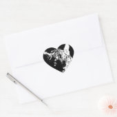 Zwarte en witte Pop Art Tiger Hart Sticker (Envelop)