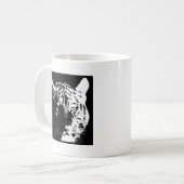 Zwarte en witte Pop Art Tiger Koffiemok (Voorkant links)