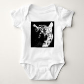 Zwarte en witte Pop Art Tiger Romper (Voorkant)