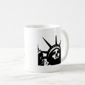 Zwarte en witte Pop Kunstbeeld Vrijheid Koffiemok (Voorkant rechts)