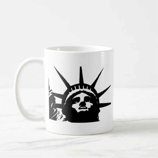 Zwarte en witte Pop Kunstbeeld Vrijheid Koffiemok (Links)