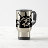 Zwarte en witte Pop Kunstbeeld Vrijheid Reisbeker (Voorkant rechts)