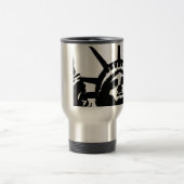 Zwarte en witte Pop Kunstbeeld Vrijheid Reisbeker (Center)