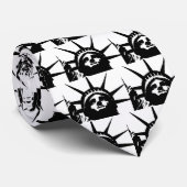 Zwarte en witte Pop Kunstbeeld Vrijheid Stropdas (Opgerold)