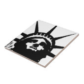 Zwarte en witte Pop Kunstbeeld Vrijheid Tegeltje (Zijkant)