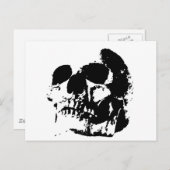 Zwarte en witte Pop Kunstschedel Briefkaart (Voorkant / Achterkant)