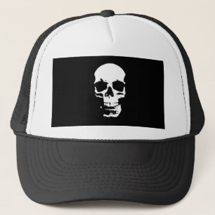Zwarte en witte Pop Kunstschedel Trucker Pet