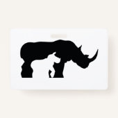 Zwarte en witte Rhino Badge (Voorkant)