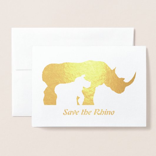 Zwarte en witte Rhino Folie Kaarten (Voorkant met envelop)