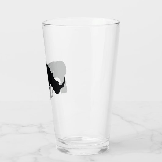 Zwarte en witte Rhino Glas (Links)