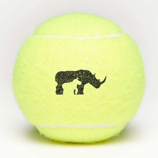 Zwarte en witte Rhino Tennisballen (Voorkant)