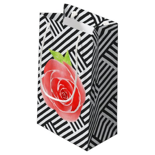 Zwarte en witte rode rozen klein cadeauzakje (Achterkant Gekanteld)