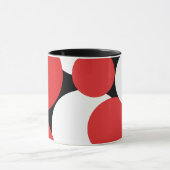 Zwarte en witte rode stippen mok (Midden)
