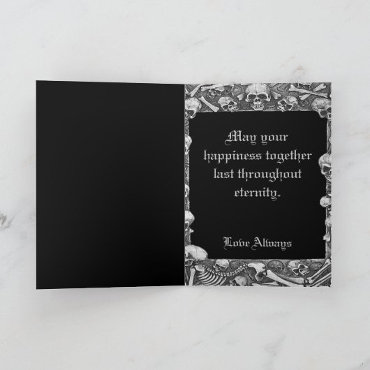 Zwarte en witte Romance Huid Spellbook Weddenschap Kaart (Binnen)